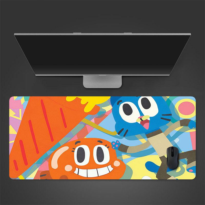 The Amazing World of Gumball Mouse Pad, Large Gaming Desk Mat, Non-slip XXL Mousepad for Laptop & Tablet, Mini PC Playmat with Stitched Edges