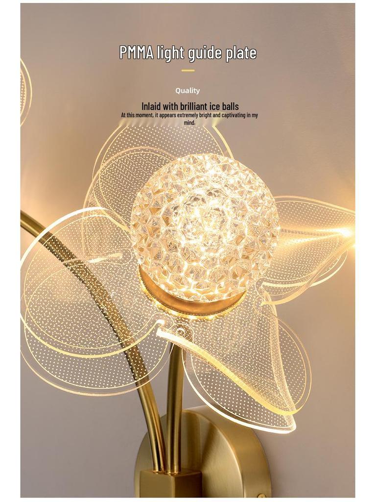 Кристальный Роскошный Настенный Светильник: Беспроводной прикроватный светильник для гостиной и коридора