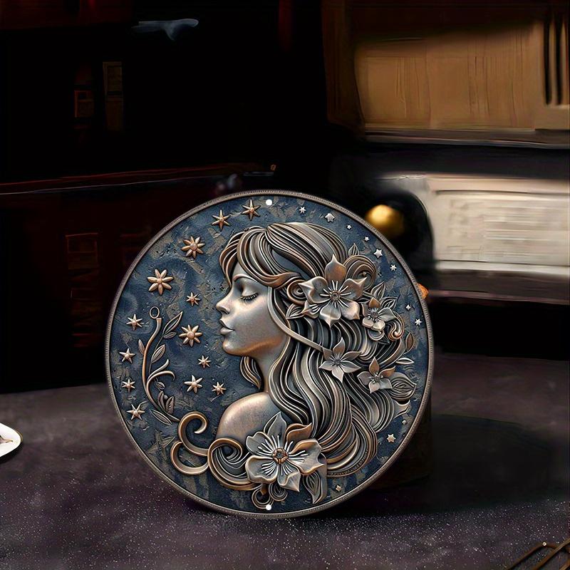 Знак зодиака Дева, деревянный настенный декор, круглый деревянный знак, устойчивый к погодным условиям, предварительно просверленные отверстия для легкого подвешивания