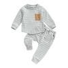 Baby Boys Pants Set 6M 12M 18M 24M 3Y Striped Long Sleeve Crew Neck Sweatshirt with Elastic Waist Sweatpants Fall Outfit
