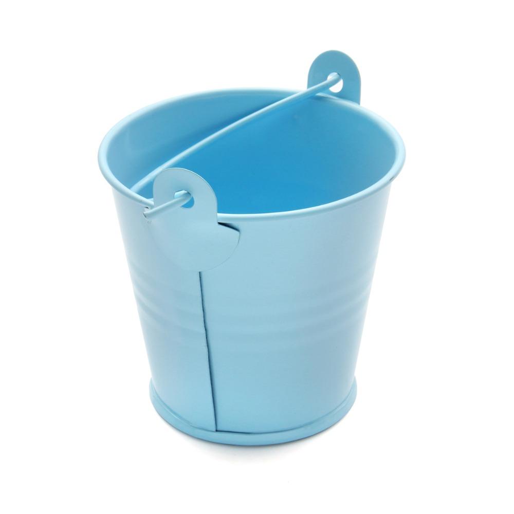 Однотонное мини-ведро, железная корзина для хранения, аксессуары для кукольного домика, домашний сад