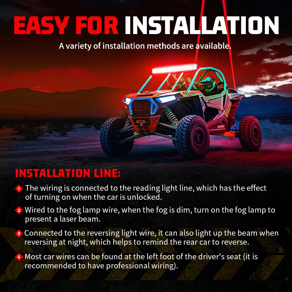 2x Laser Red LED Whip Lights Whipless Antenna Remote For ATV UTV Can Am Polaris