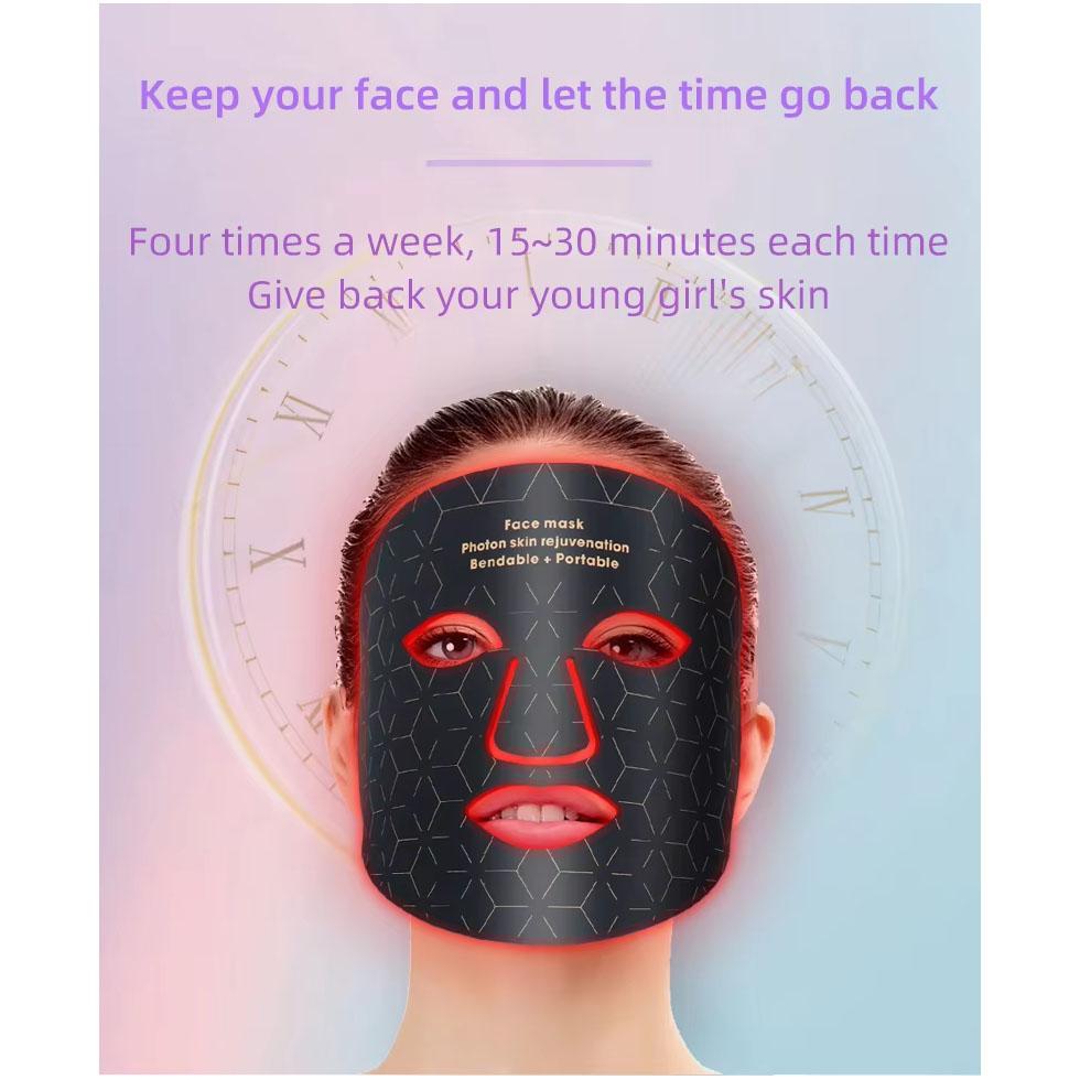 4 в 1 светодиодная светотерапевтическая маска для лица, терапия красным светом, антивозрастная, против морщин, подтяжка кожи, отбеливание, усовершенствованная фотонная маска