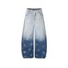 Unisex Wide Leg Denim Jeans Men Women - Relaxed Fit Washed Cotton Mid-Rise Straight Hem Streetwear Style