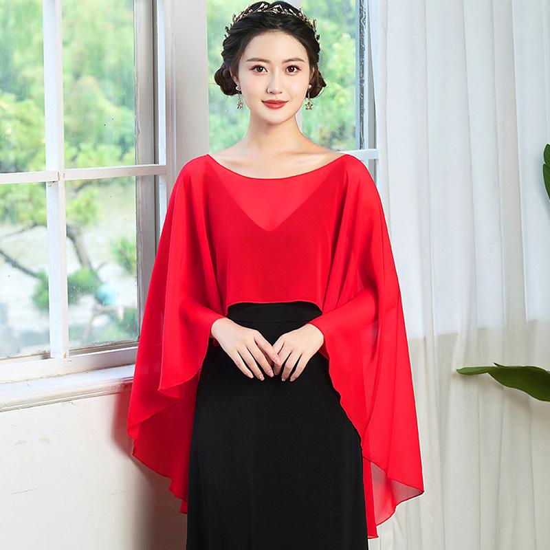 1 шт. легкий плащ банкетный шифоновый свадебный однотонный шаль модный дышащий тонкий