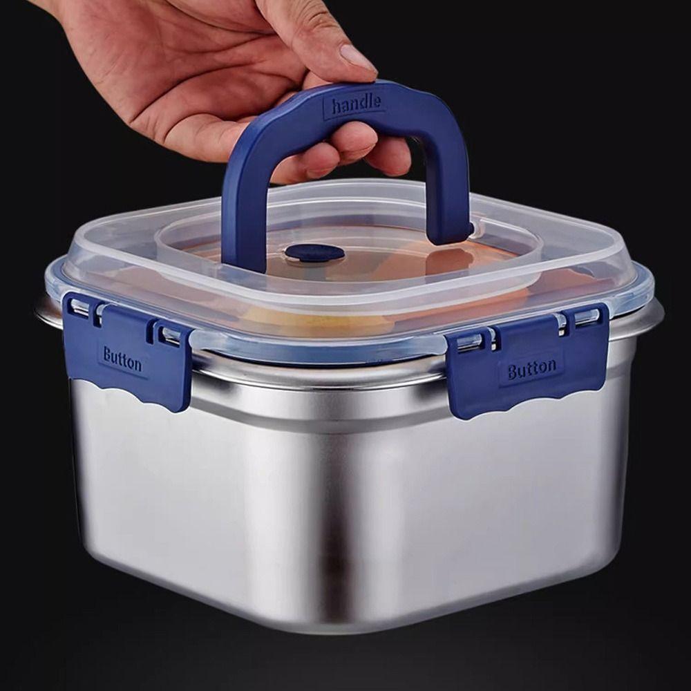Stainless Steel Freshness-Keeping Box Leakproof Lunch Box Anti-Drip Sealed Storage Box Picnic