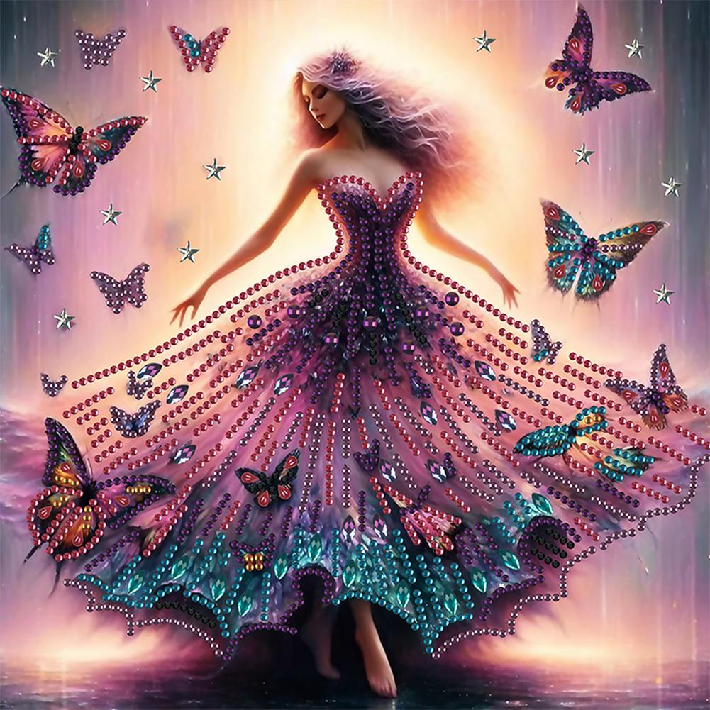 Набор для алмазной вышивки 5D DIY с частичной выкладкой специальными стразами, украшение для искусства, красивая девушка, украшение для дома, рождественские подарки на день рождения, 30x30 см