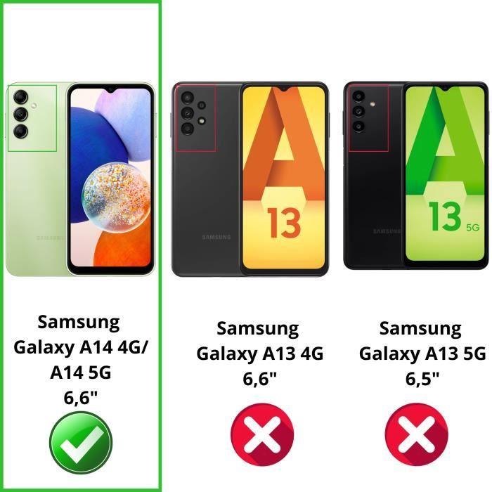 Coque - Phonillico® - Samsung Galaxy A14 - Portefeuille Noir - Clapet Aimanté - Rangement Cartes