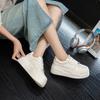 Leather Platform White Shoes Women's Spring and Autumn New Women's Shoes Heightening Muffin Casual Board Shoes