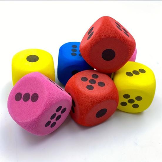 6/8CM Giant EVA Foam Dice Rounded Corner Six-Sided Large Dice Gaming Dice Toy Board Game Prop Game Casino Themed Party Decoration
