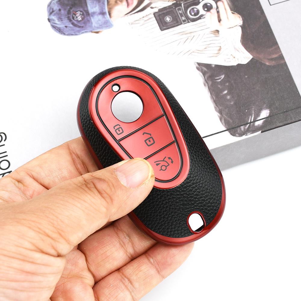 Leather TPU Accessories Auto Shell Fob for Mercedes Benz C S Class W223 W206 S350 S400 S450 S500 C200 C260 Car Key Case Cover