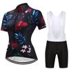 Summer Short Riding Bicycle Cycling Clothing Set Women Sport Jerseys Suits White Bib Pants