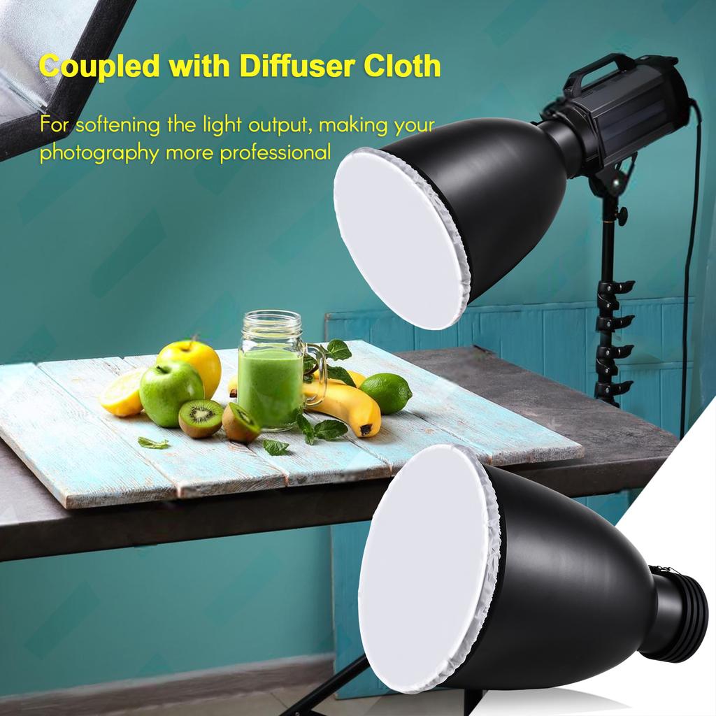 11,6-дюймовая портретная тарелка с креплением Profoto, телескопическим зумом, отражателем, рассеивателем, абажуром и