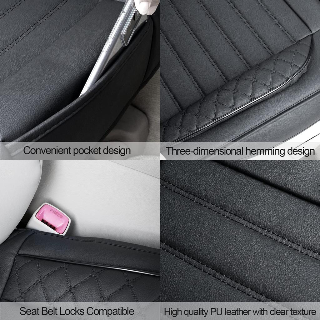 SEAMETAL Универсальный чехол на автомобильное сиденье Роскошная кожаная подушка Защитный коврик с полной защитой