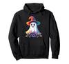White Ghost Halloween Witch Hat Bohemian Flower Hoodie