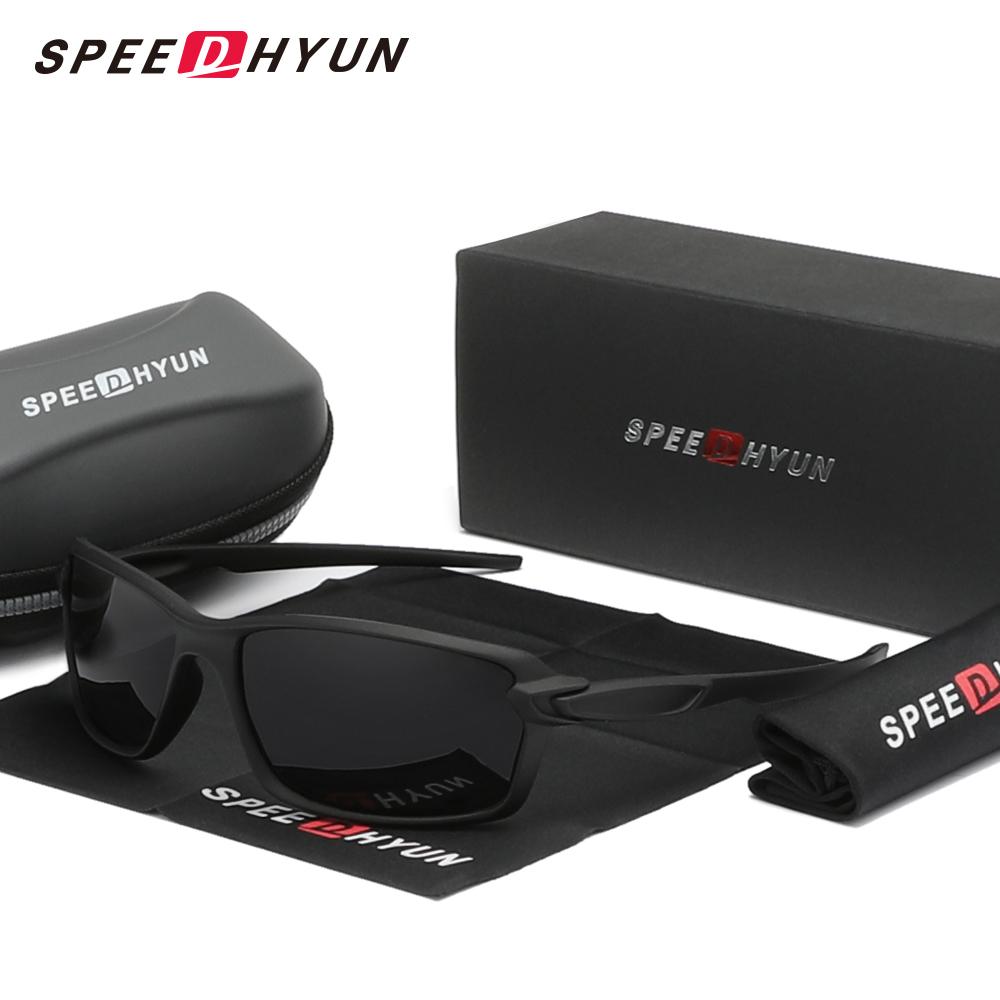 SPEEDHYUN Новые солнцезащитные очки для велоспорта для мужчин и женщин, прямоугольные поляризованные спортивные очки с защитой от ультрафиолета UV400, повседневные очки для вождения, альпинизма