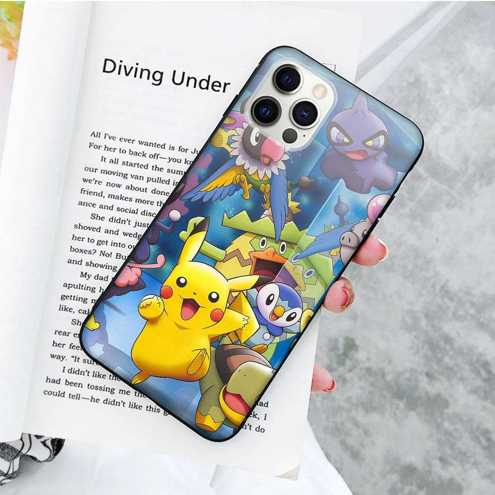 JP39 Pikachus Black Soft Case for Xiaomi Poco X6 X4 M5 M6 F5 F6 C65 C55 C50 C51 C40 Pro Redmi 14C A3X 13C 12C 11T 10A 9C Note 7 6 8A Plus