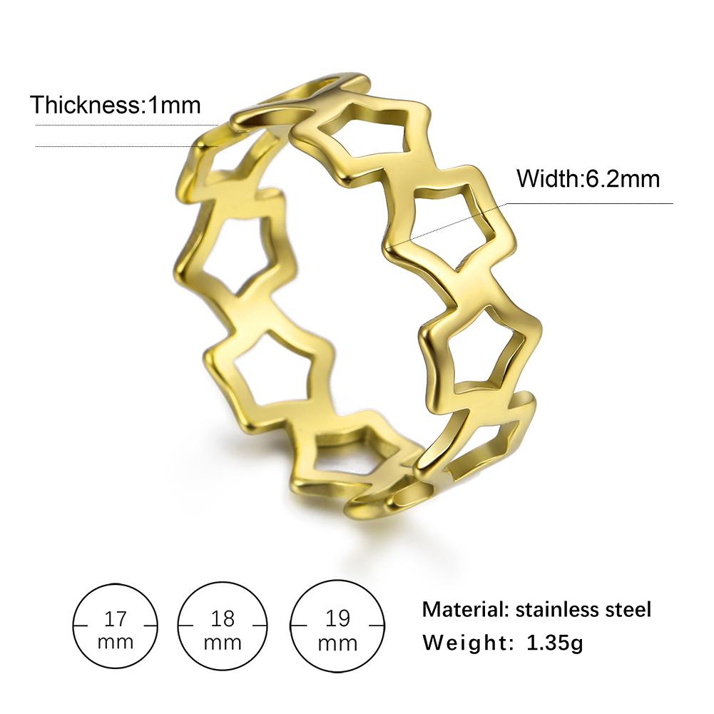 Xiaomi Skyrim Simple Cutout Pentagon Ring Women Elegant Stainless Steel Geometrical Casual Rings Jewelry Love Anniversary Birthday Gift