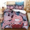 DARLING In the FRANXX Zero Two 02 Bedding Set Boys Girls Twin Queen Size Duvet Cover Pillowcase Bed Kids Adult