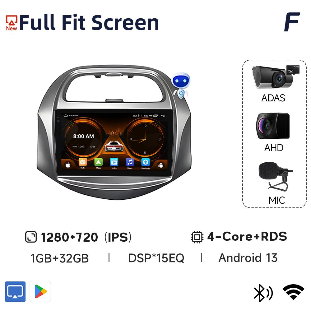 JIUYIN Incell Car Stereo with Screen for Chevrolet SPARK BEAT Android Auto Wireless Carplay 4G Electronics Navigation with Frame