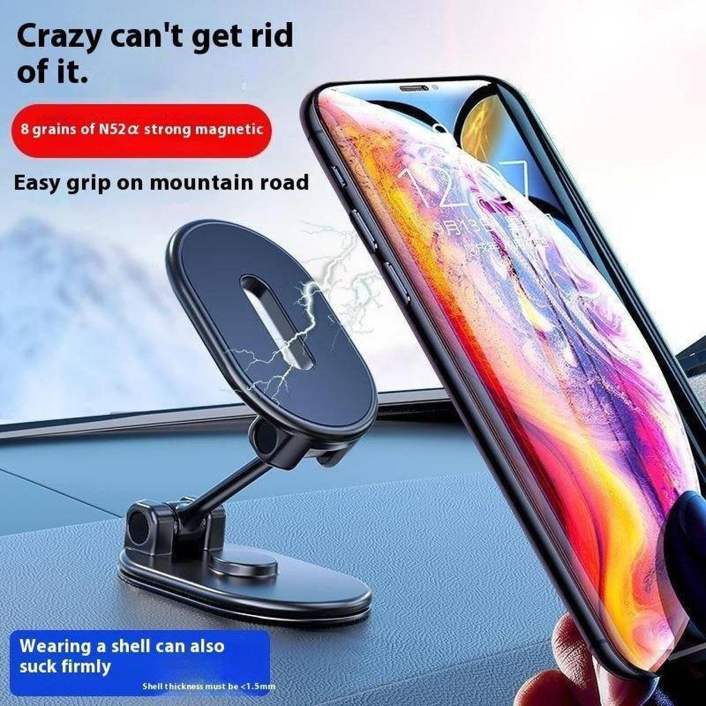 Креативный магнитный держатель для мобильного телефона в автомобиль, вращающийся складной телескопический кронштейн, многоугольная фиксация, автомобильный навигационный сплавной кронштейн