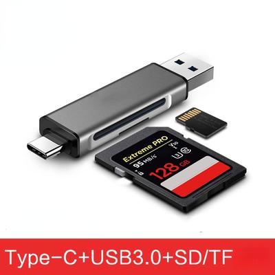 Высокоскоростное устройство чтения карт памяти USB 3.0/2.0 Type-C TF/SD для ПК и телефона с портативным дизайном