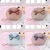 Мини-кошелек из искусственной кожи с бантом для монет, милый кошелек для девочек