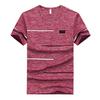 Summer T Shirts Men Clothing Polyester Plus Size Tshirts Breathable Short Sleeve Strip Top Tees M-9XL