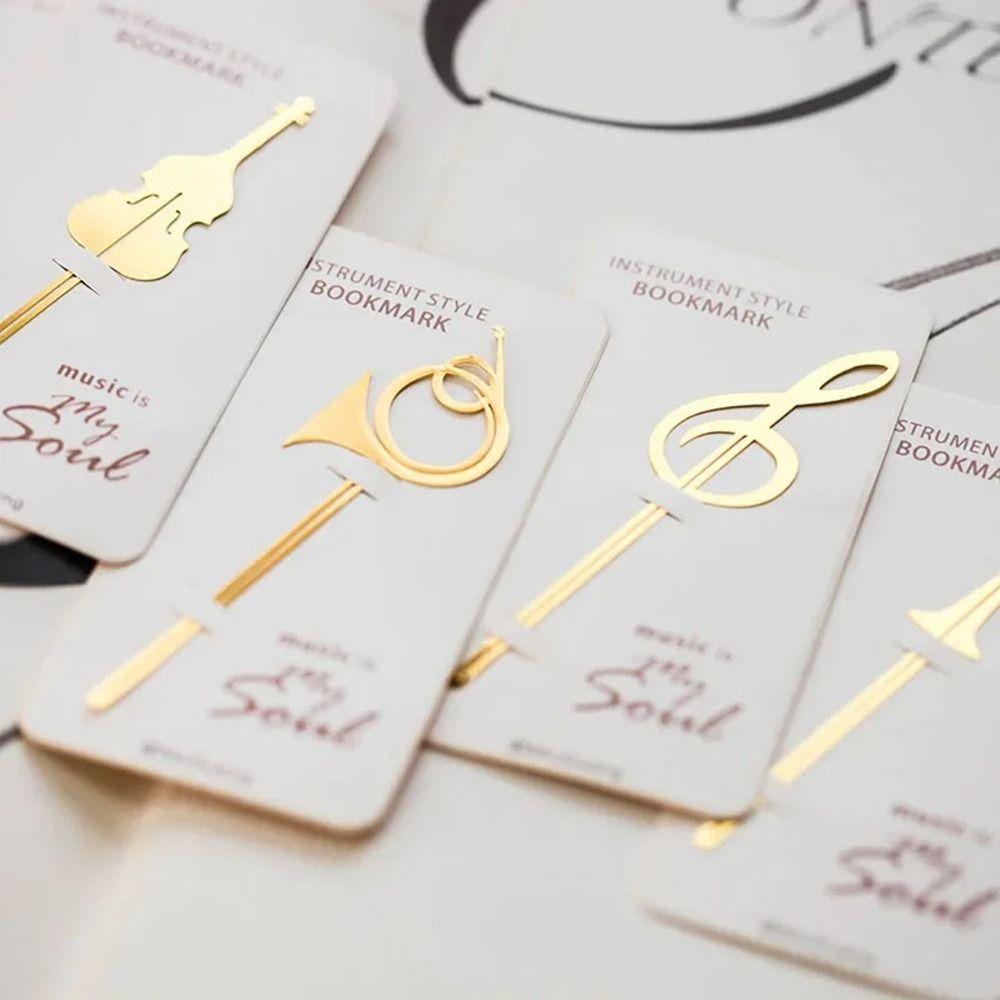 Office Meta Book Maker Gold Musical Note Paper Clips Musical Instruments Bookmark Stationery