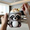 Держатель для стаканчика мороженого енот со скрытым ящиком для закусок и ложкой Многоразовый чехол для стаканчика 16 унций Мороженое Газировка Пивные банки Веселый Оригинальный Подарок для Десерта