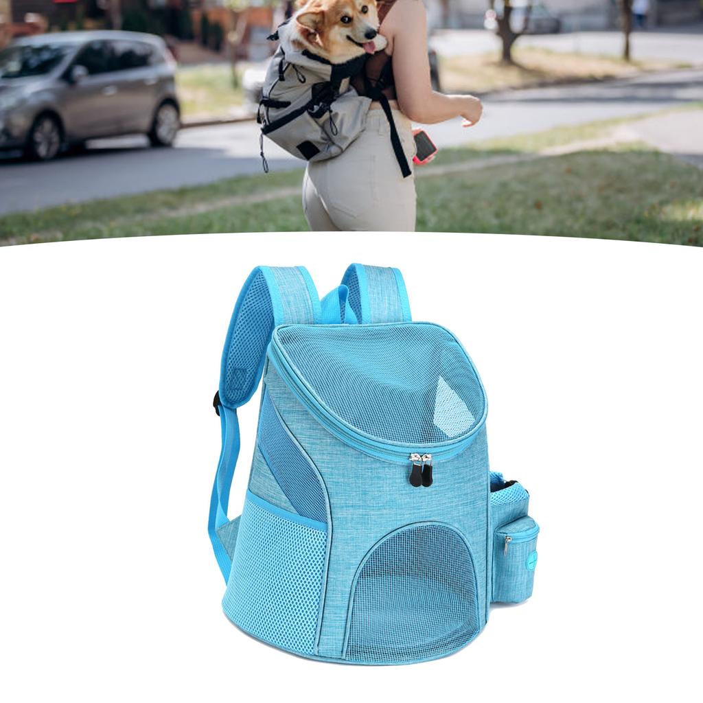 Pet Carrier Backpack Breathable Mesh Foldable Portable Dog Carrier Bag with Snack Pocket for Traveling Hiking Camping