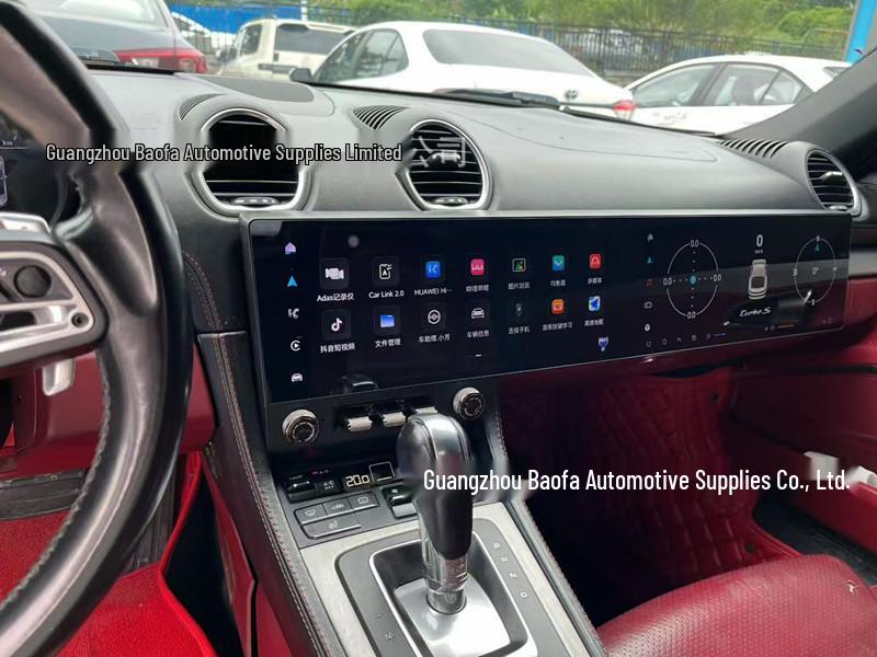 Compatible Center Console Dual Screen for Porsche 911, 977, 718, 981 Cayman & Boxster - Large Navigation Display on Passenger Side