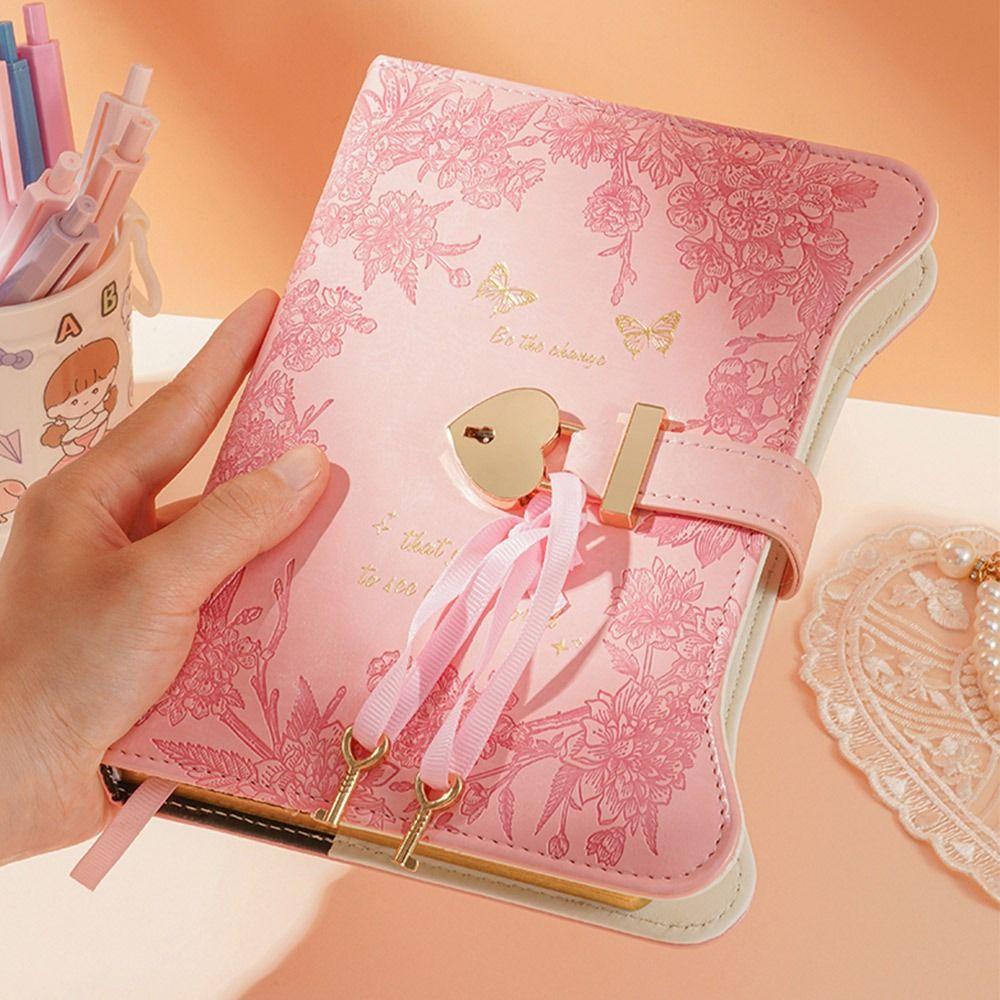 360 Pages Notebook with Love Lock Keys School Office Supplies Business Gift Diary Notebook