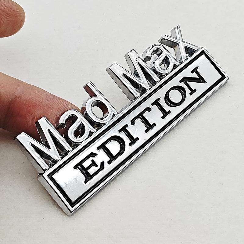 Mad Max Edition Metal Emblem Sticker Badge Fender Funny Decal Car Truck Replacement Door Decoration For Universal Car Motorcycle