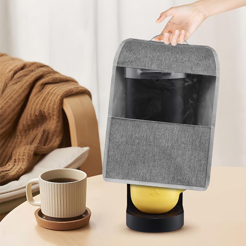 1Pc Coffee Maker Dust Cover Kitchen Coffee Making Machine Covers with Accessory Pocket Dustproof Appliances Cover Office Dining