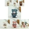 Cute Brown Plush Teddy Bear Keychain Soft Coral Fleece Adorable Keyring For Gifts