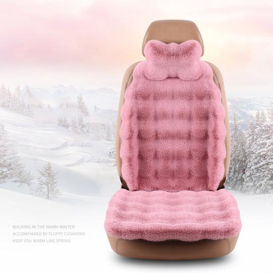 Утолщенные плюшевые подушки для автомобильных сидений, мягкие, пушистые, теплые, нескользящие чехлы для передних и задних сидений