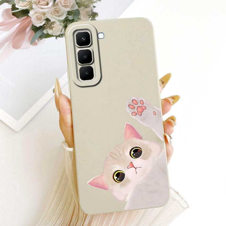 For Infinix Hot 70 X6895 Cute Cat Flower Cartoon Phone Case For Infinix Hot70 Soft Silicone Covers Bumpers