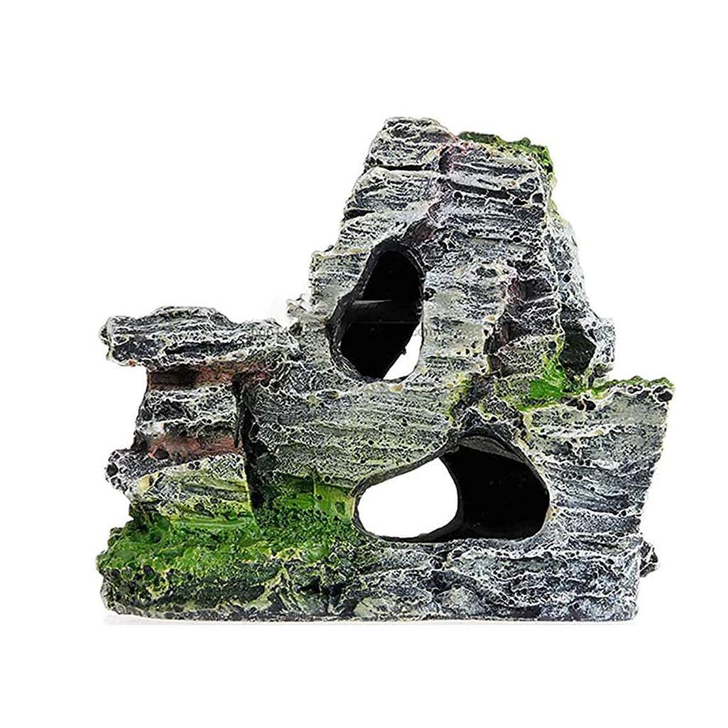 Fish Tank Green Grass Aquarium Decorative Resin Aquarium Accessories Aquarium Stone Cave Mountain Scenery Ornaments
