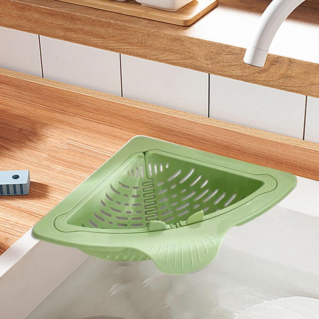 Kitchen Sink Strainer Basket Magnetic Corner Drainer Triangular Sink Food Catcher Basket Suction Cup Sink Filter Rack Tools