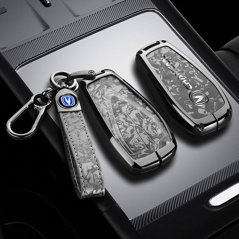 Кожаный чехол для автомобильного ключа из цинкового сплава для Changan Unik Cs35 Plus Cs55 Plus Cs75 Plus Eado Uni-T Oushang X5 X7 Ev Брелок Чехол для автомобильного ключа