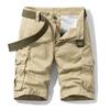 Men's Plus Size Cargo Shorts: Loose-Fit, Mid-Length, Multi-Pocket, Pure Cotton, Breathable, Casual.
