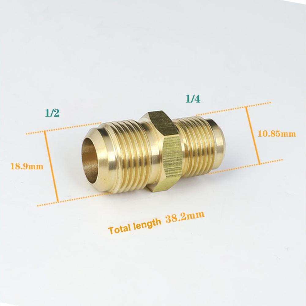 New Male to Male Brass Pipe Fitting Connector 1/4" 3/8"1/2" Straight Flare Connector 5/16" 5/8" 3/4" Union Brass Tube Coupler