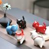 Керамическая скульптура кошки Мультяшные кошки-колокольчики Чайный питомец Аксессуары для чайной посуды Украшение для дома, офиса, чайного столика Микроландшафтный декор Подставка для ручек