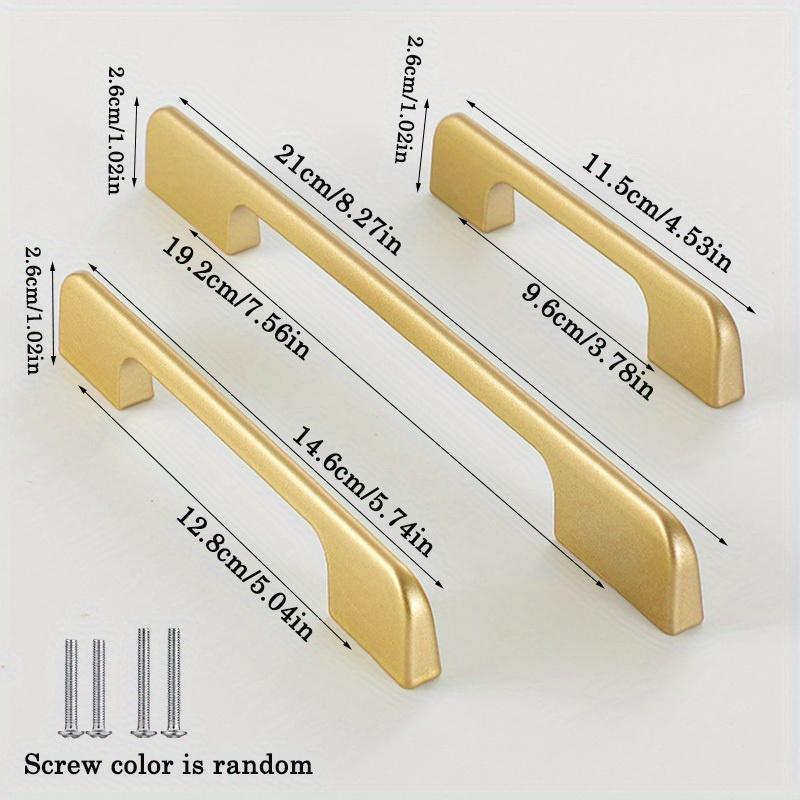 6 шт. Ручки для шкафов из алюминиевого сплава, песочно-золотые, ручки для шкафов и ящиков, мебельная фурнитура с крепежными винтами