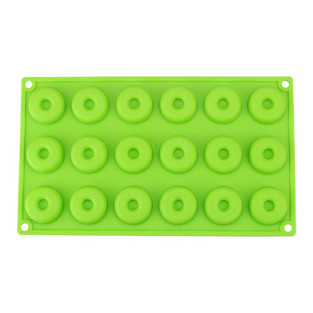 4cm Mini Chocolate/ Donut Silicone Mold Bakeware Biscuit Cake Molds Reusable Donut Dessert Baking Pan Silicone Mould 18-Cavity