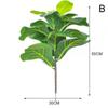 Искусственная ветка фикуса, искусственные зеленые растения, пальмовые листья, тропический кустарник, искусственное каучуковое дерево для дома, свадьбы, двора, декора W6Y4