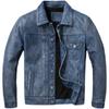 Chinese Size Vintage Blue Genuine Leather Jacket Men 506 Style Slim Fit Short Cowhide Skin Mens Leather Coat Autumn