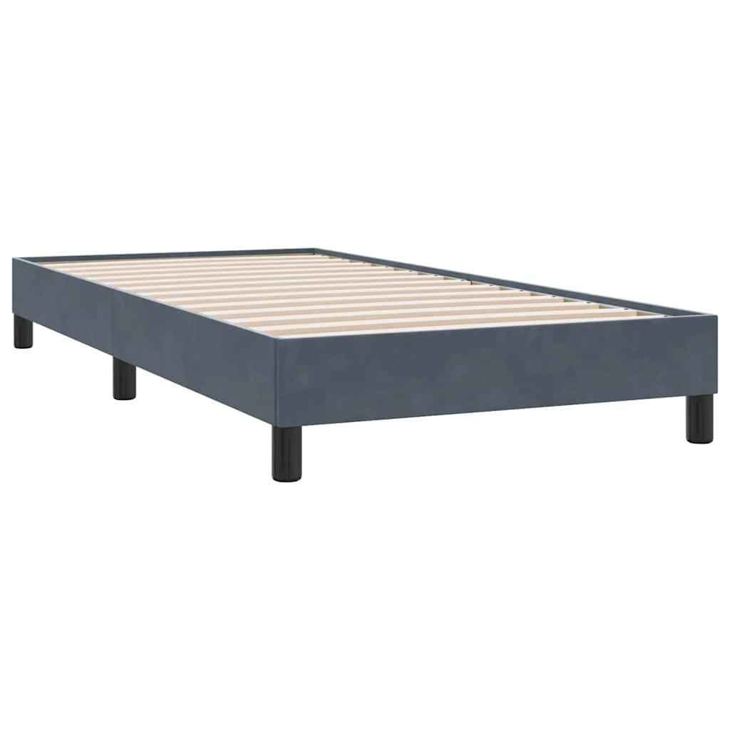 Box Spring Bed with Mattress Dark Gray 80x210 cm Velvet