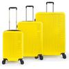 Набор чемоданов из 3 предметов желтого цвета из АБС-пластика 16455